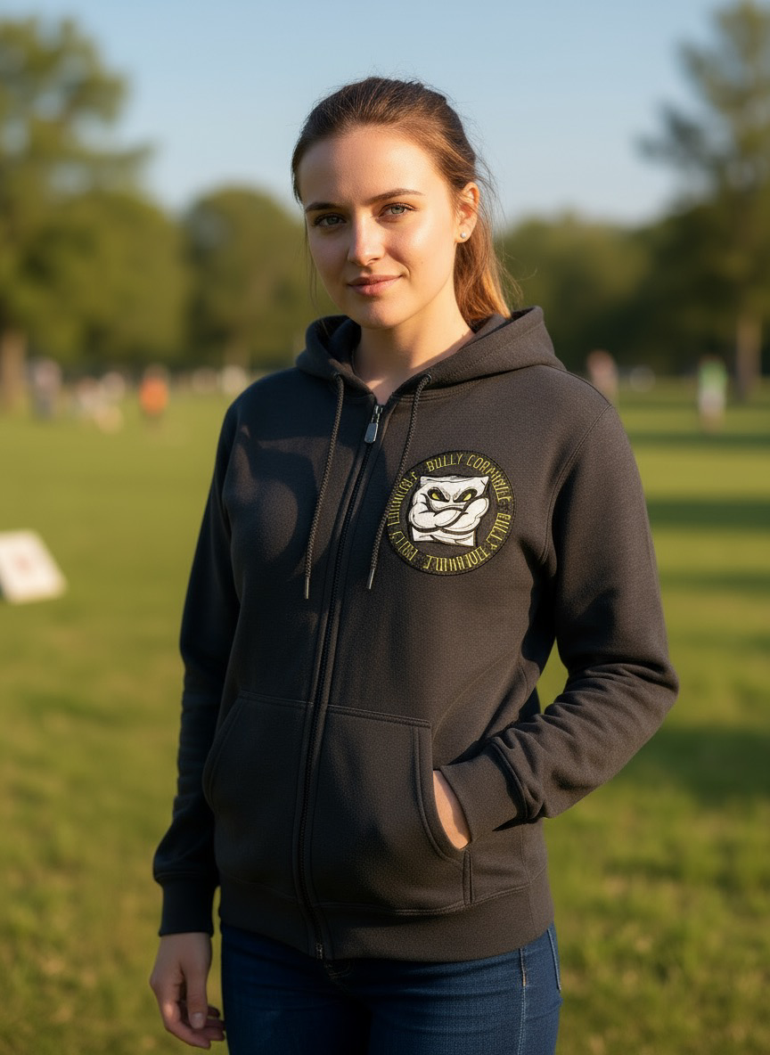 DARK BROWN FULL-ZIP HOODIE